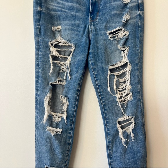 American Eagle Outfitters Women's Ripped Blue Skinny Jeans - Picture 5 of 11